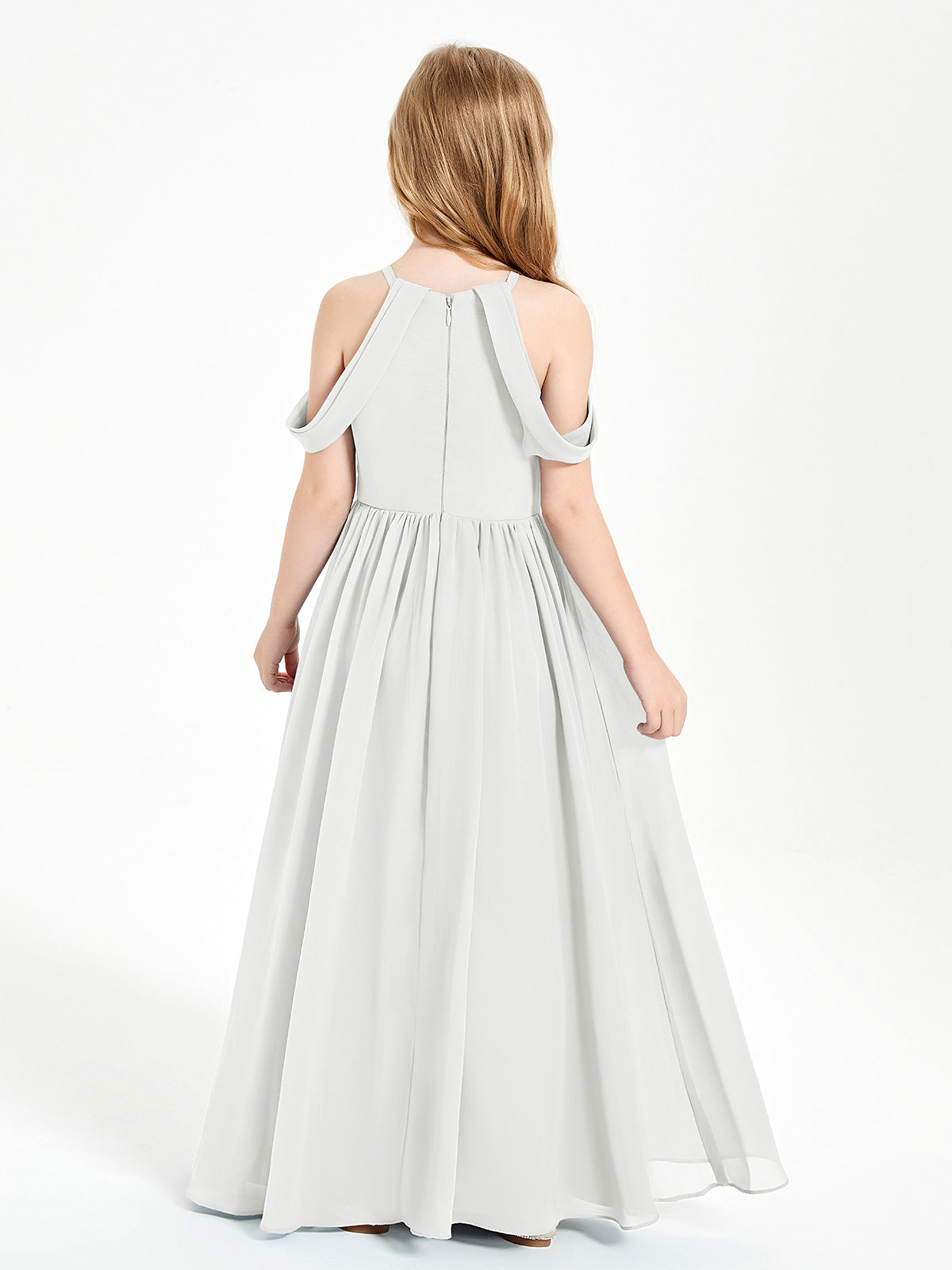 Dreamy Off the Shoulder Bridesmaid Gown for Junior Ivory